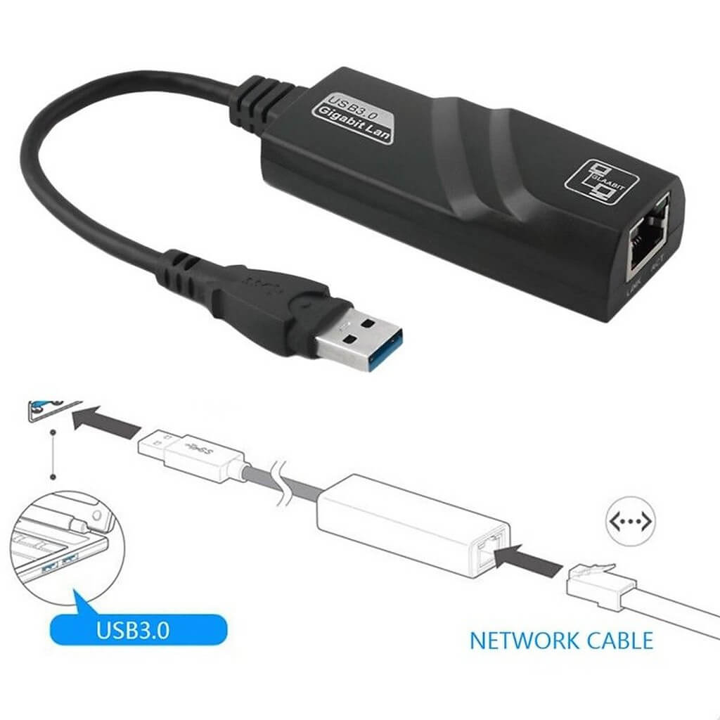 Cáp Chuyển Đổi USB 3.0 To Lan 10-100-1000 Mbps Gigabit – USB Sang Lan-UL2