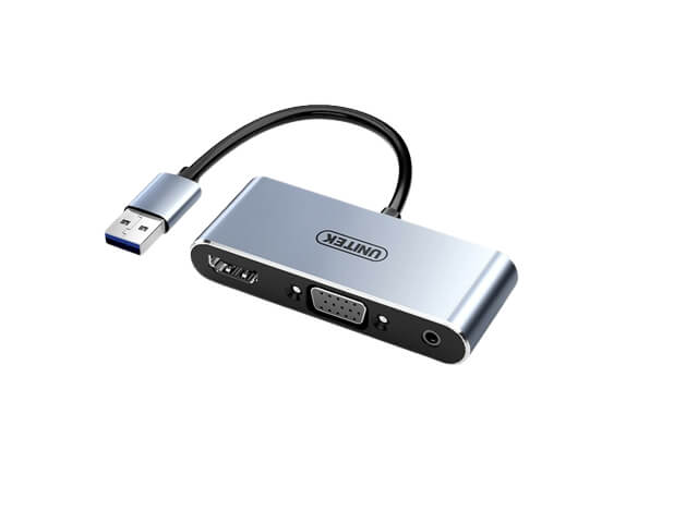 CÁP CHUYỂN ĐỔI TỪ CỔNG USB RA CÁC CỔNG HDMI / VGA / DC 3.5 AUDIO V305A UNITEK