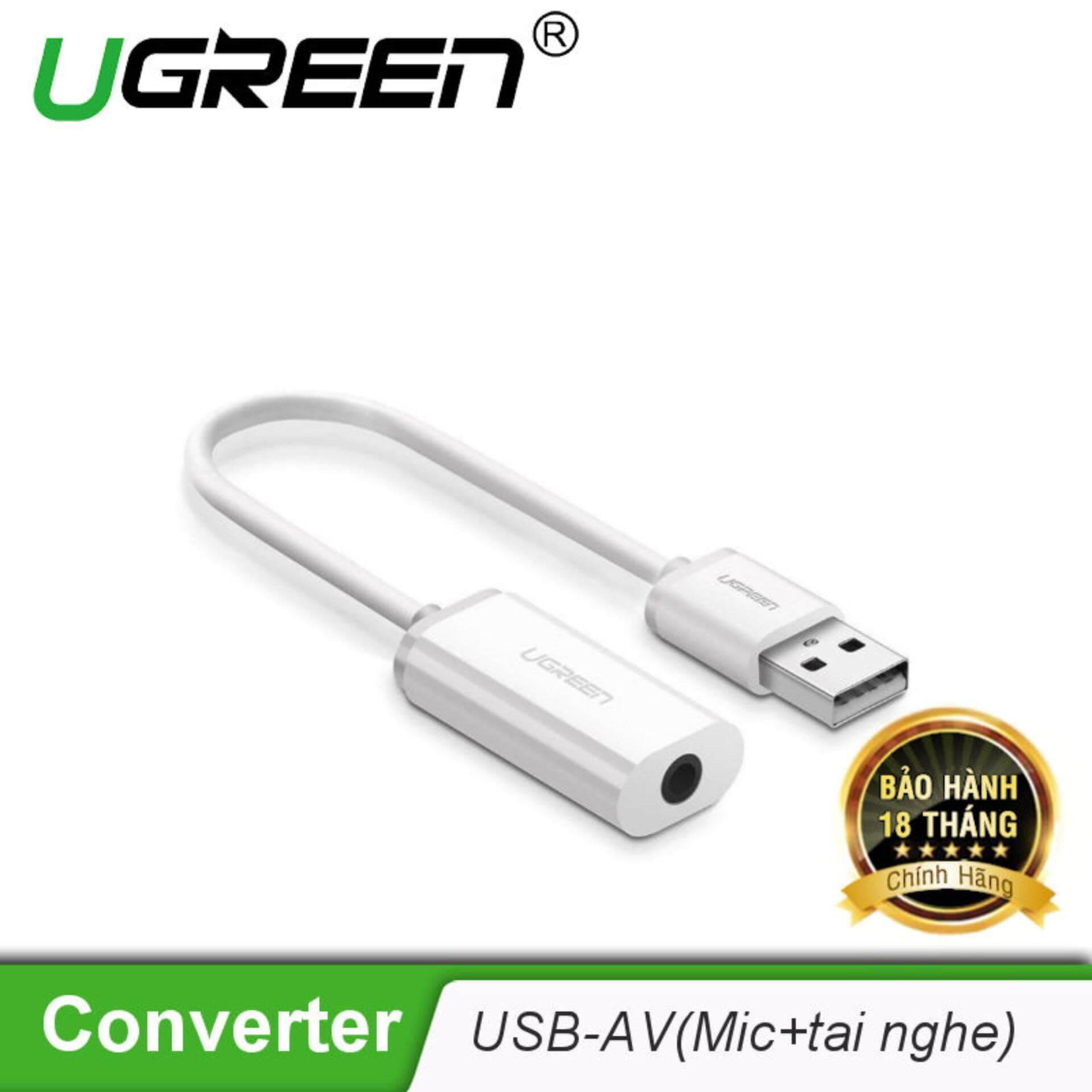 Card sound USB 2.0 to 3.5mm (Phone + Mic) Ugreen 30712